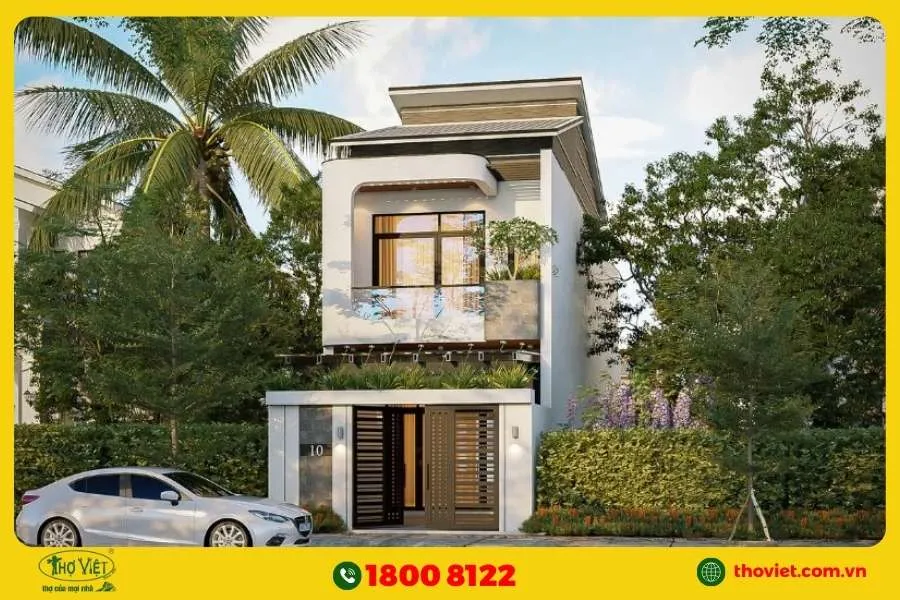 Mẫu nhà 6x18m 2 tầng mặt tiền lệch tầng