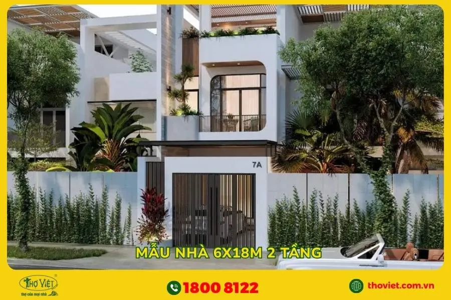 Mẫu nhà 6x18m 2 tầng