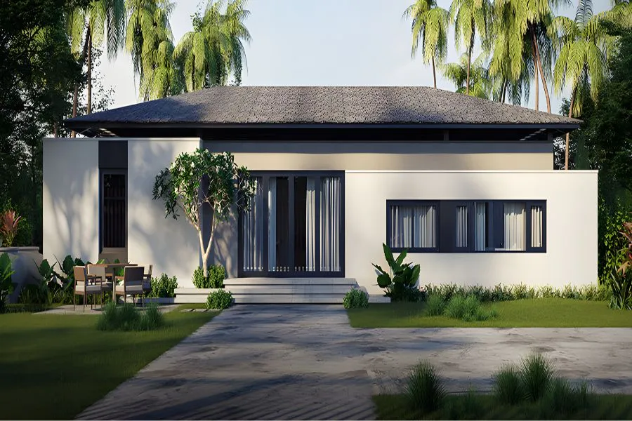 Mẫu nhà 7x12m 1 tầng 2 phòng ngủ