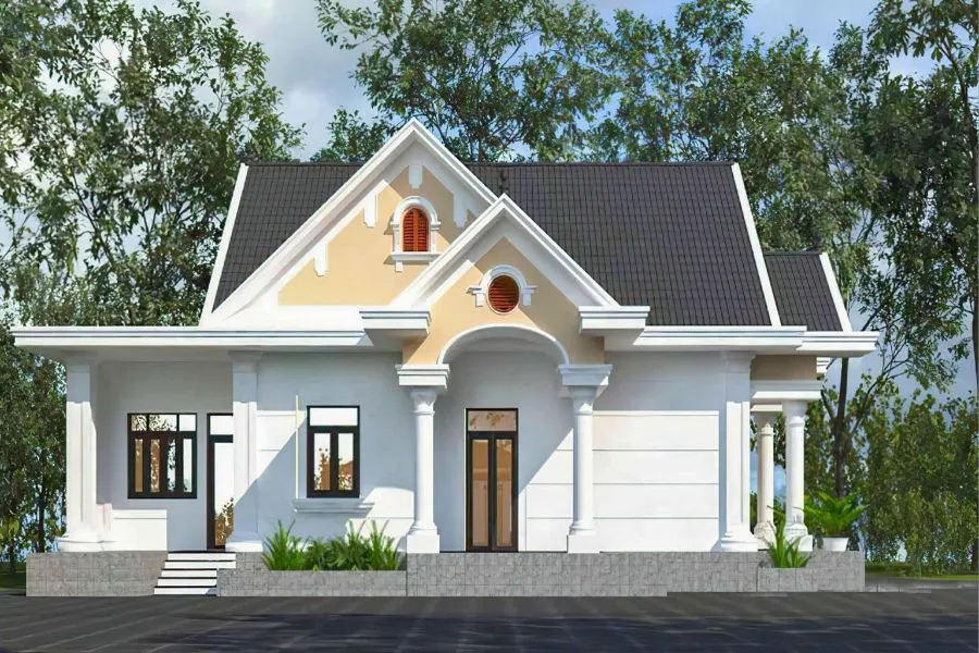 Mẫu nhà 7x12m 1 tầng 3 phòng ngủ