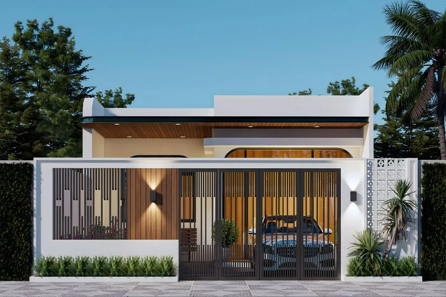 Mẫu nhà 7x12m 1 tầng mái bằng