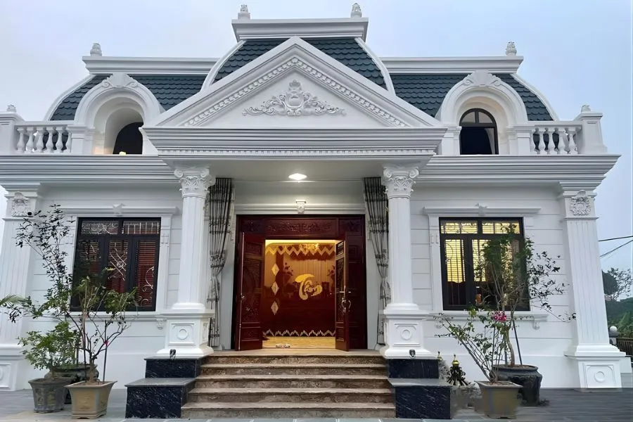 Mẫu nhà 7x12m 1 tầng phong cách Tân cổ điển