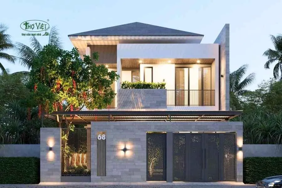 Mẫu nhà biệt thự có gara ô tô