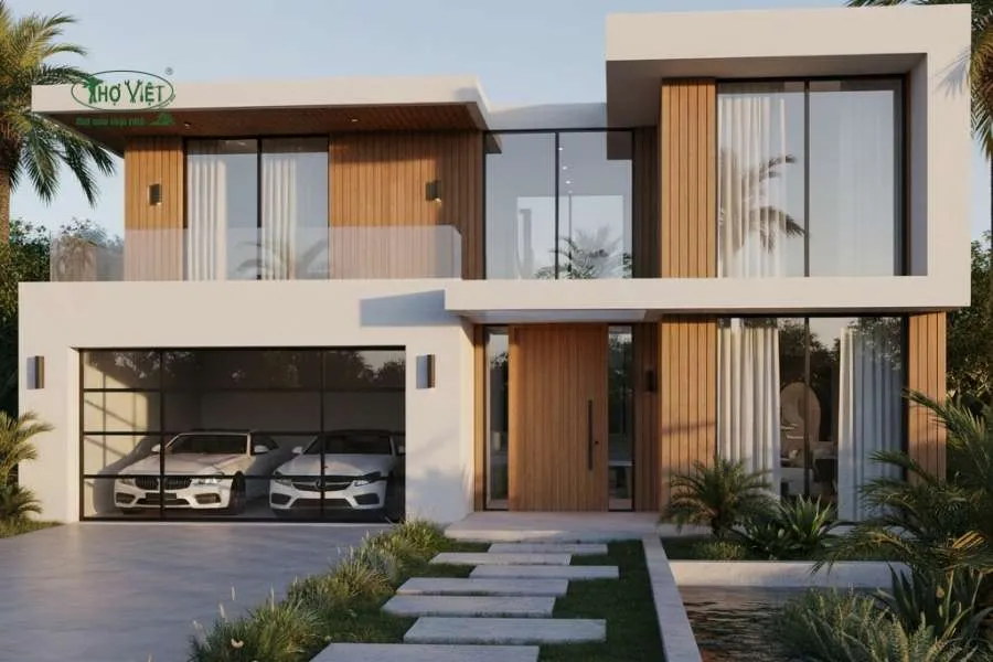 Mẫu nhà biệt thự có gara ô tô
