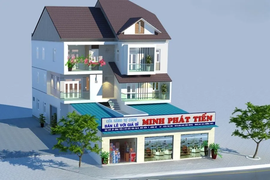 Mẫu nhà cấp 4 kết hợp kinh doanh cửa hàng bán lẻ