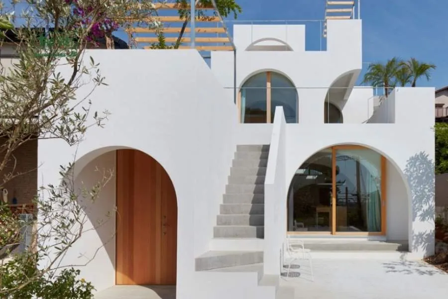 Mẫu nhà cấp 4 ngang 6m 3 phòng ngủ Địa Trung Hải