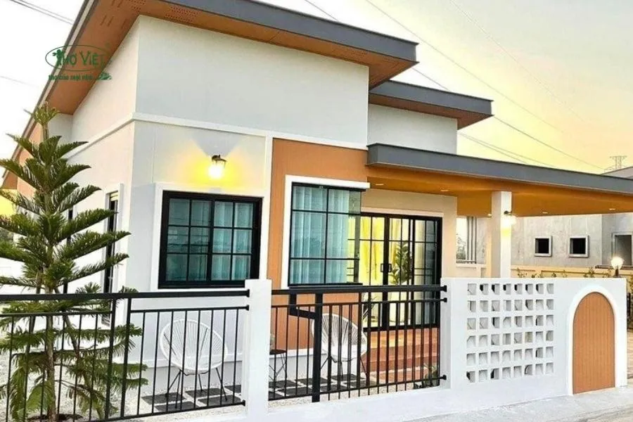 Mẫu nhà cấp 4 ngang 6m 3 phòng ngủ hiện đại