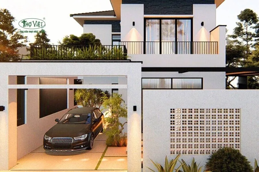 Mẫu nhà có gara ô tô đơn giản