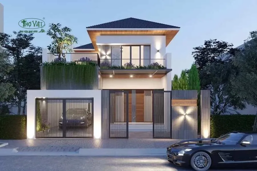Mẫu nhà có gara ô tô hiện đại