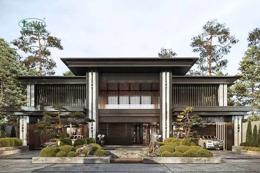 Mẫu nhà có gara ô tô sân vườn