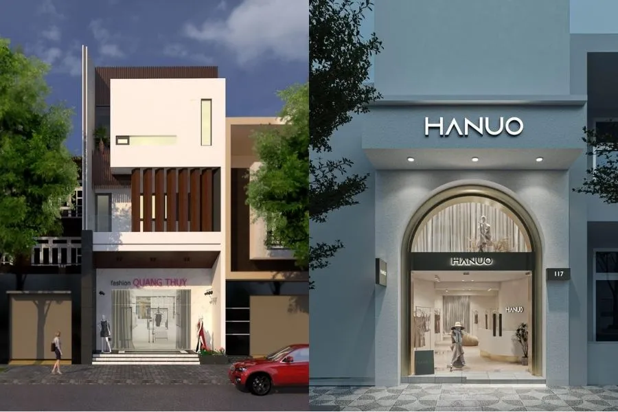 Mẫu nhà kết hợp kinh doanh cửa hàng thời trang