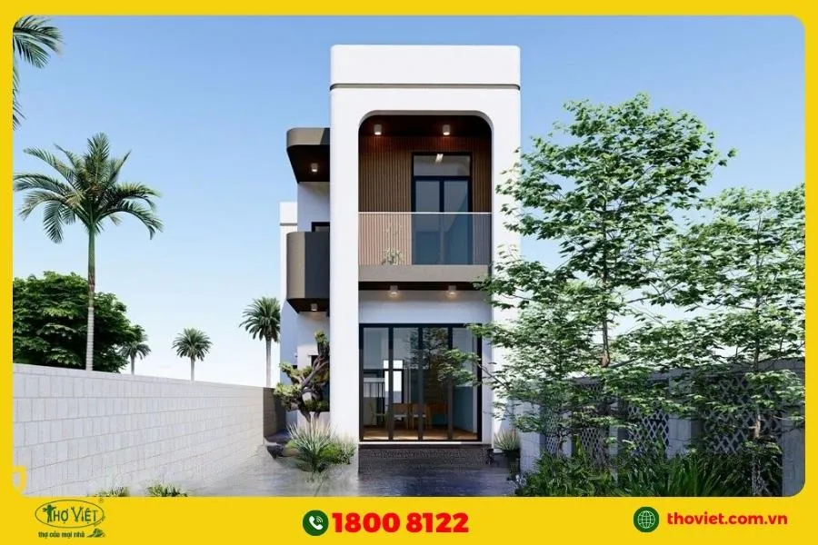 Mẫu nhà kính 2 tầng đẹp kiểu nhà vườn phố