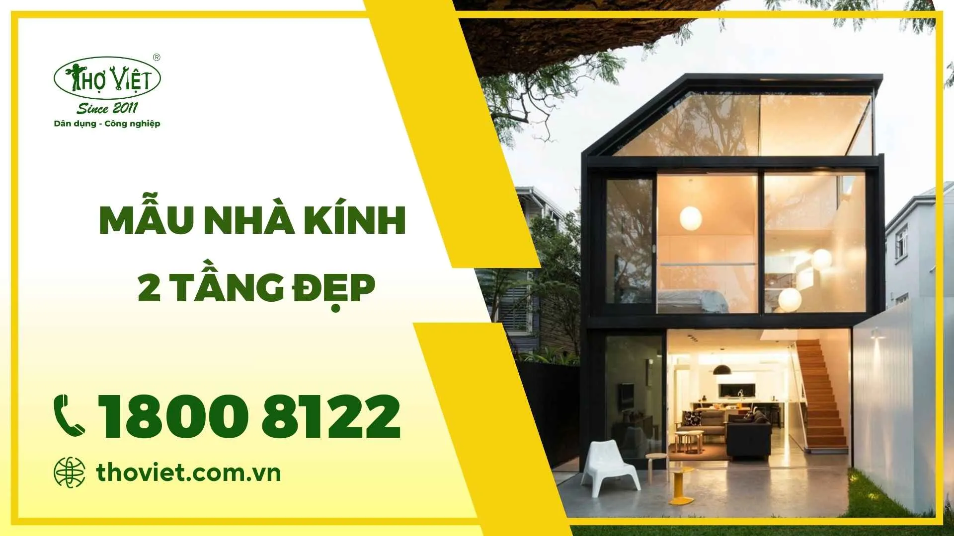 Mẫu nhà kính 2 tầng đẹp