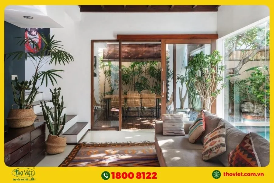 Mẫu nhà kiot đẹp phong cách tropical nhiệt đới