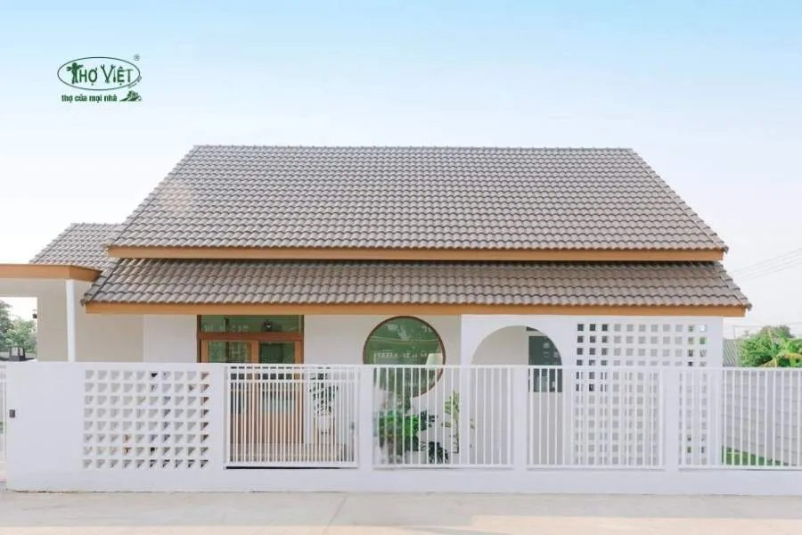 Mẫu nhà mái ngói 1 tầng đơn giản