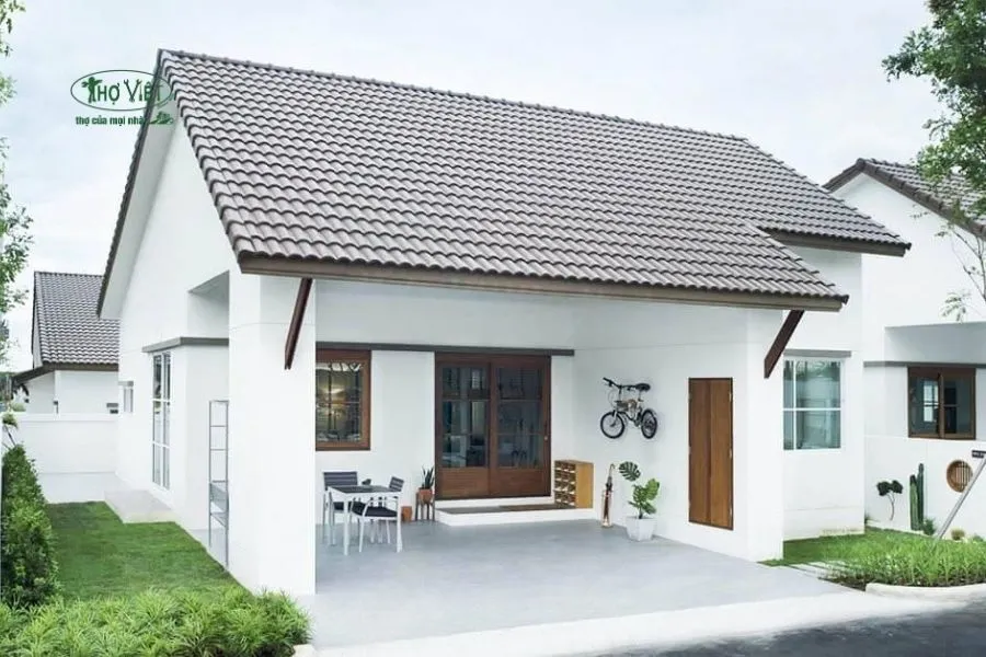 Mẫu nhà mái ngói 1 tầng đơn giản