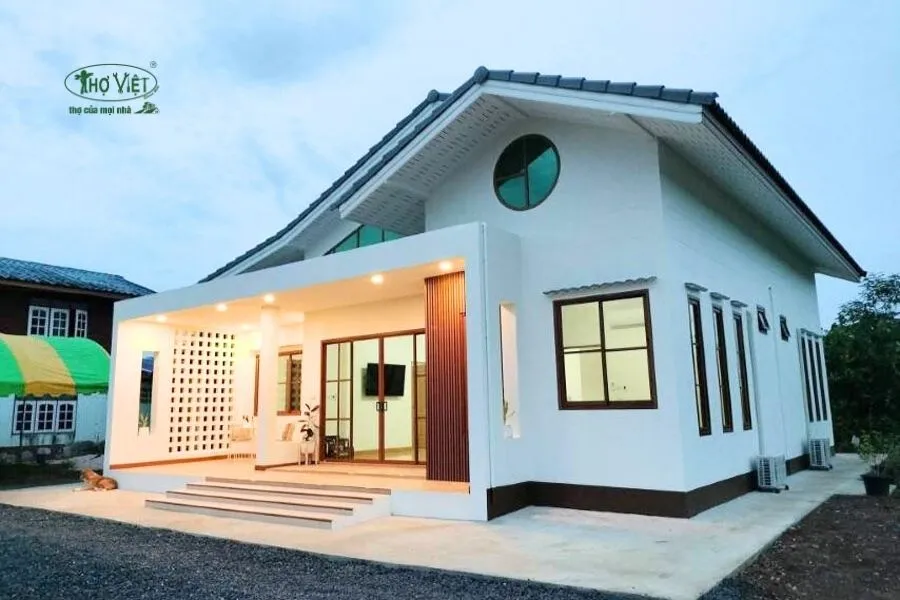Mẫu nhà mái ngói 1 tầng truyền thống