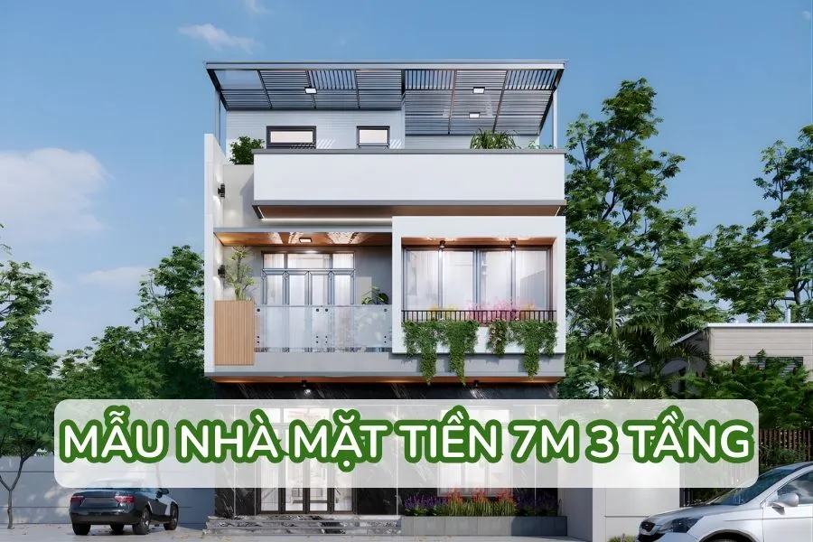 mẫu nhà mặt tiền 7m 3 tầng