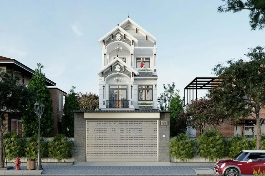 Mẫu nhà ngang 7m sâu 15m 3 tầng
