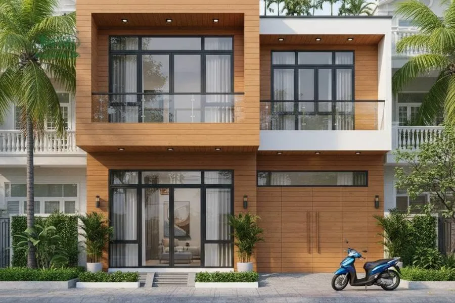 Mẫu nhà ốp nhựa cho ngoại thất