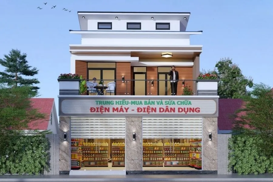 Mẫu nhà phố 2 tầng kết hợp kinh doanh tạp hóa, siêu thị mini