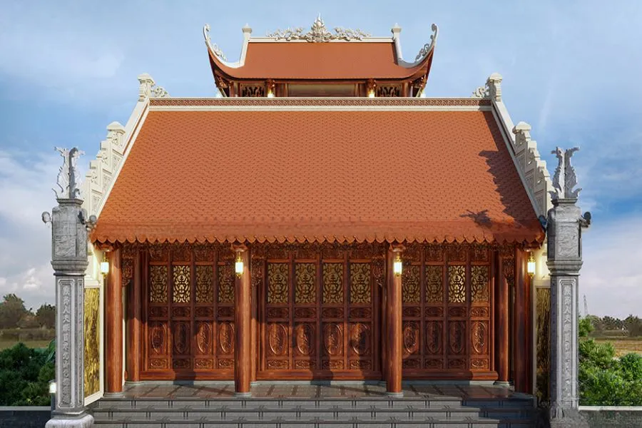 Nhà thờ 3 gian có Cổ Lâu