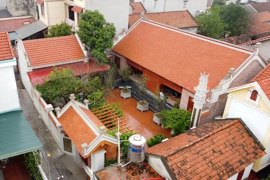 Nhà thờ 3 gian kết hợp Nhà Ngang (Chữ L hoặc Chữ Nhị)