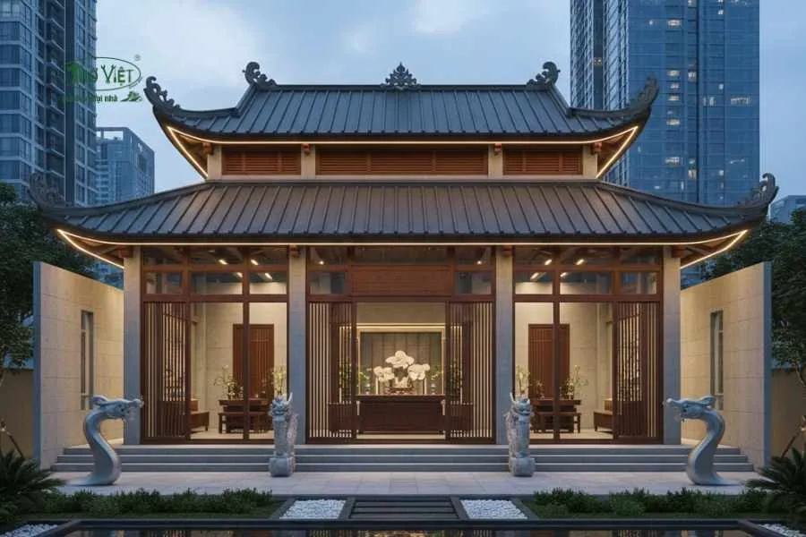 Mẫu nhà thờ từ đường 3 gian 2 mái