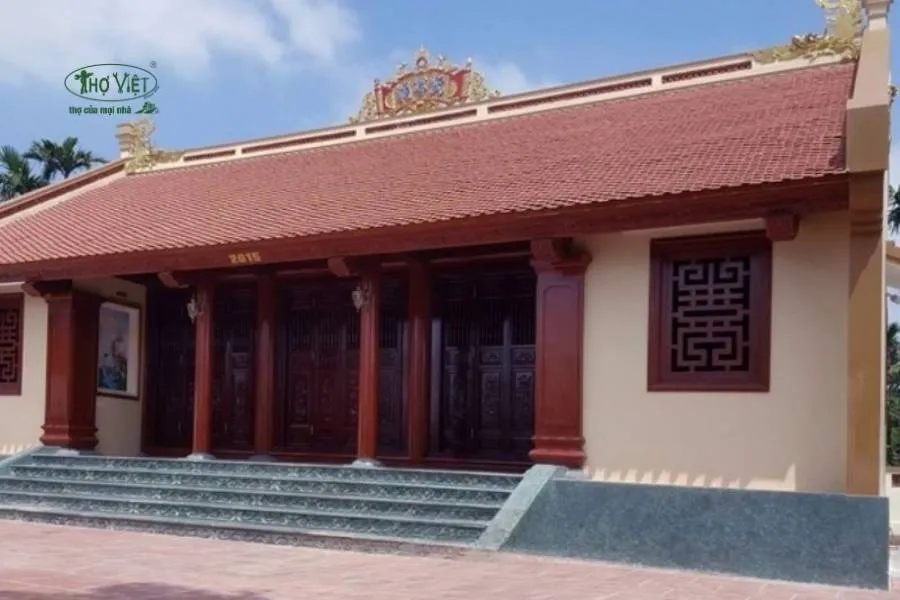 Mẫu nhà thờ từ đường bê tông giả gỗ