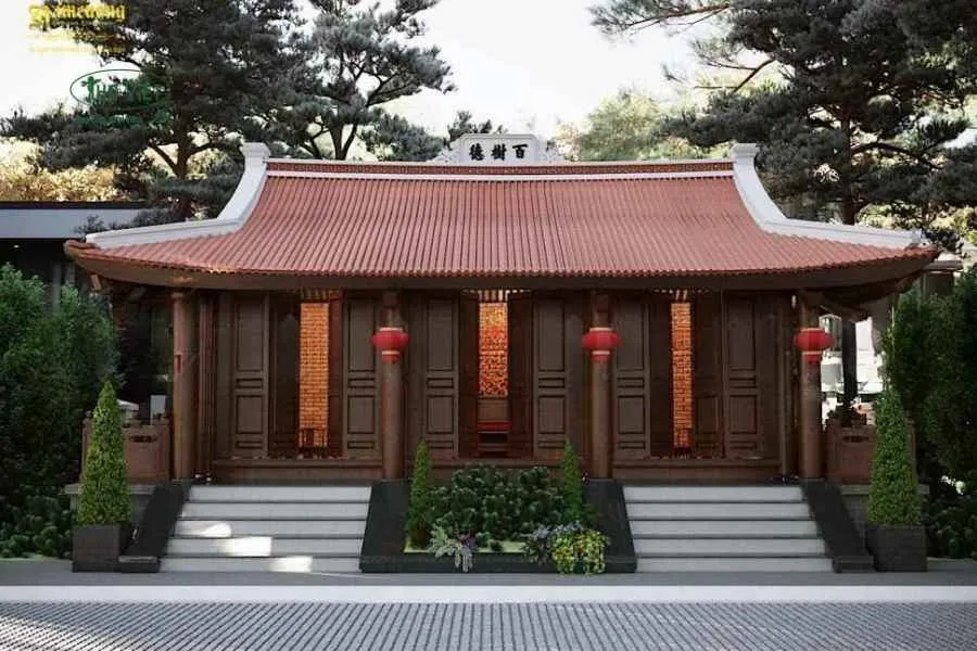 Mẫu nhà thờ từ đường có sân vườn