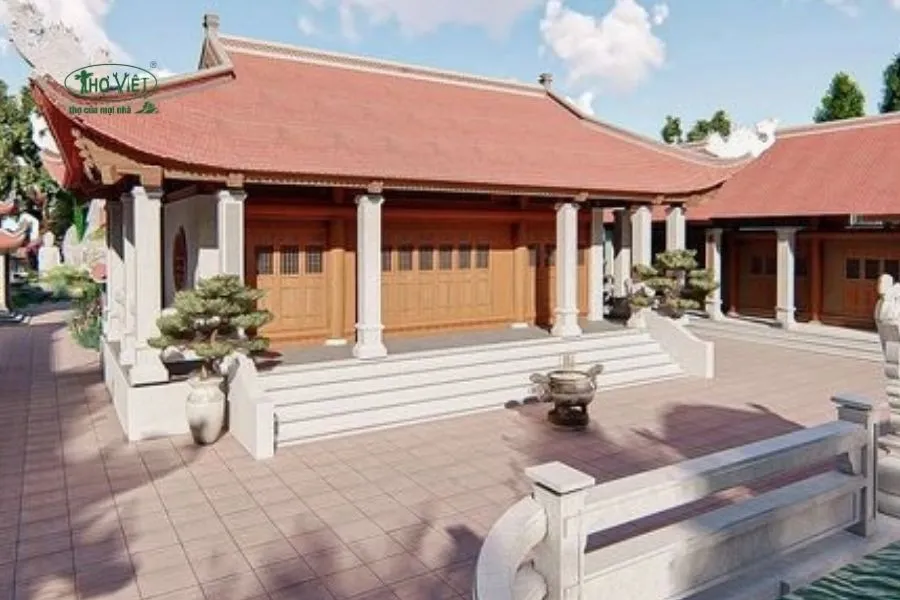 Mẫu nhà thờ từ đường có sân vườn