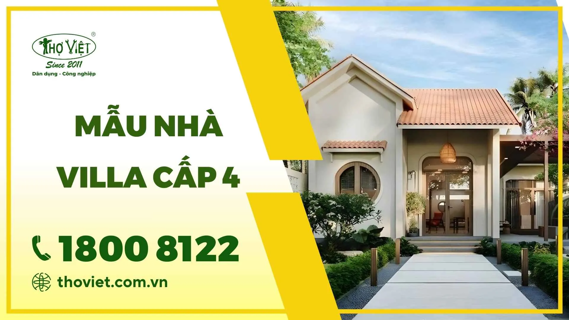 Mẫu nhà villa cấp 4