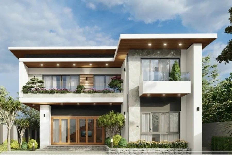 Mẫu nhà vuông 2 tầng đẹp giá 700 triệu