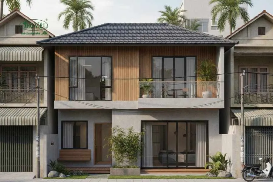 Mẫu thiết kế nhà 50m2 mái Nhật