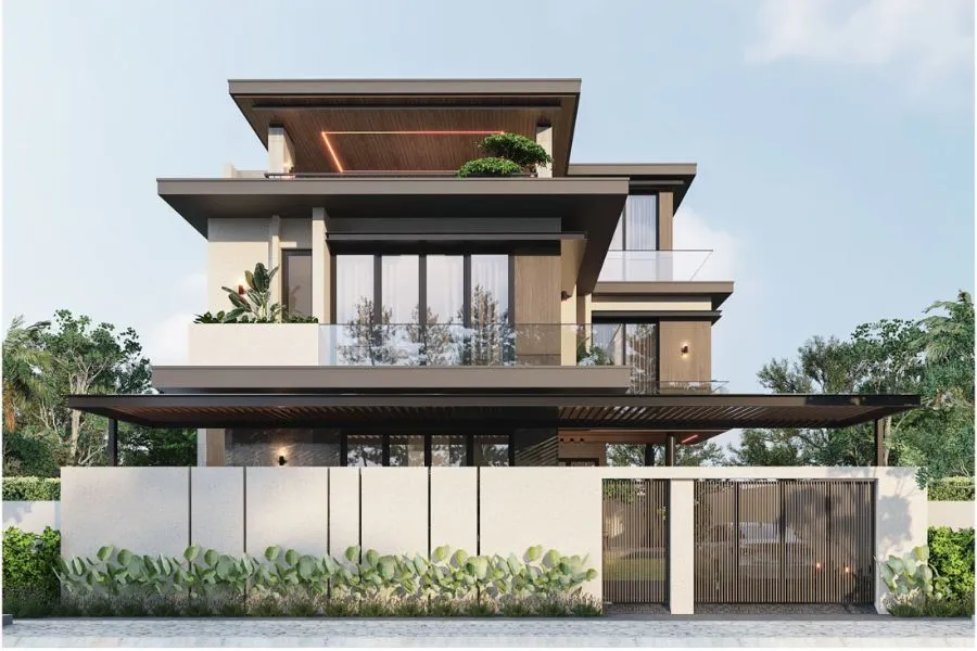 Mẫu thiết kế nhà diện tích 100m2 2 tầng 3 phòng ngủ