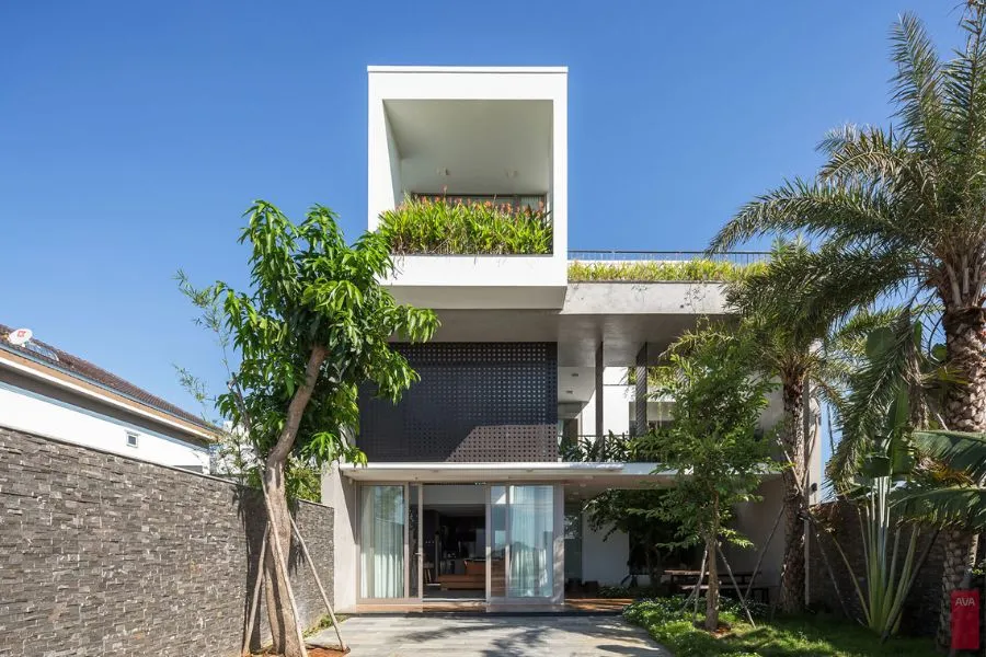 Mẫu thiết kế nhà diện tích 100m2 2 tầng có sân vườn