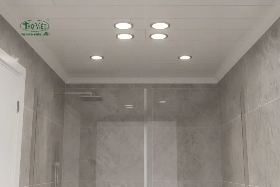 Mẫu trần nhựa đèn LED âm trần chống ẩm
