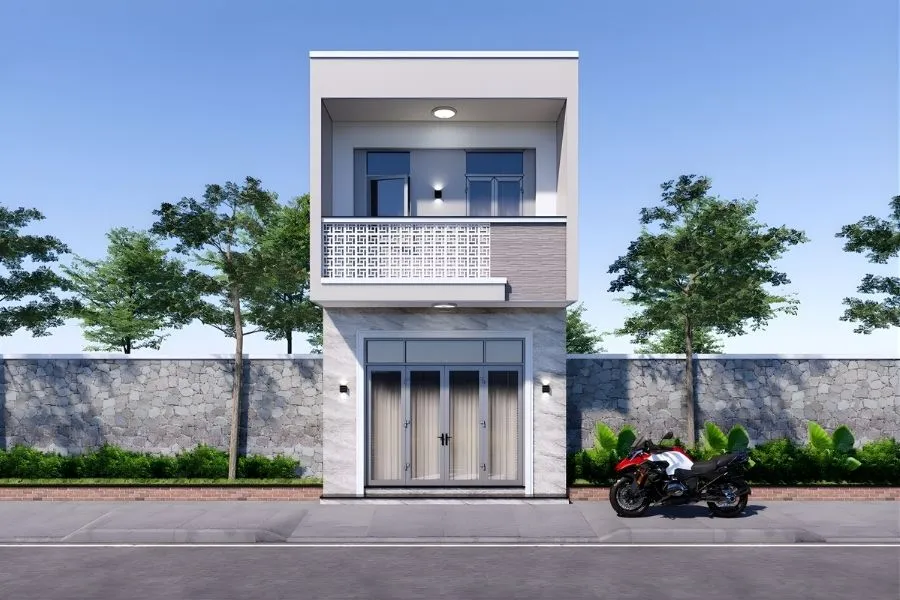 Nhà ống 2 tầng 4x15m 3 phòng ngủ mái bằng