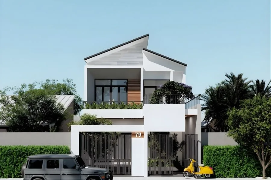 Nhà ống 2 tầng 4x15m 3 phòng ngủ mái lệch