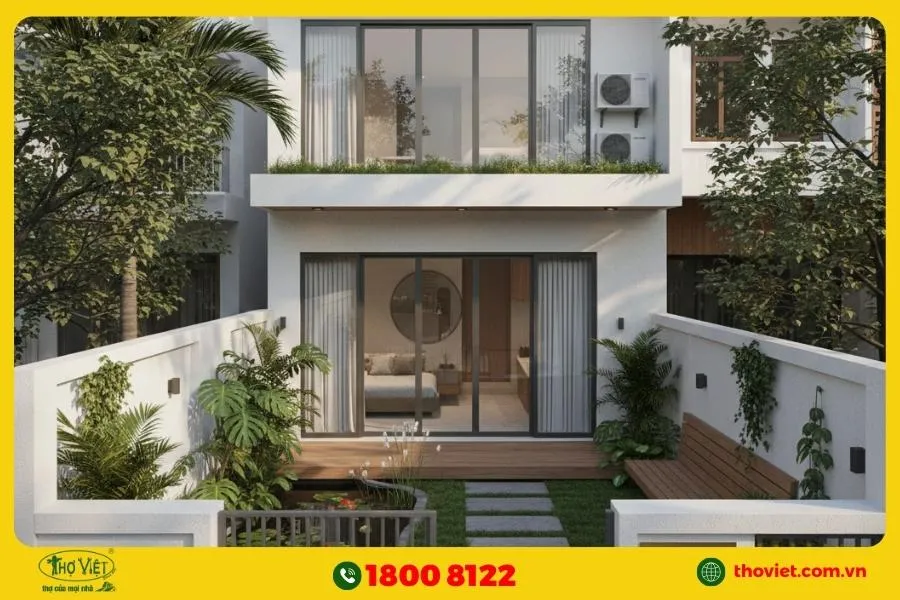 Mẫu thiết kế nhà 40m2 sân vườn
