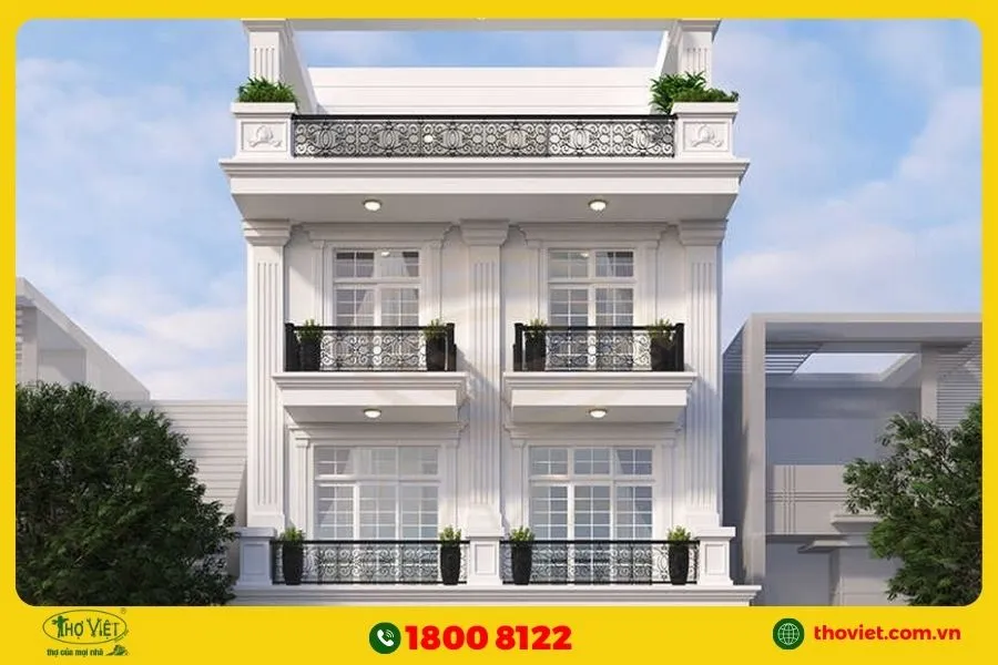 Mẫu thiết kế nhà 40m2 tân cổ điển
