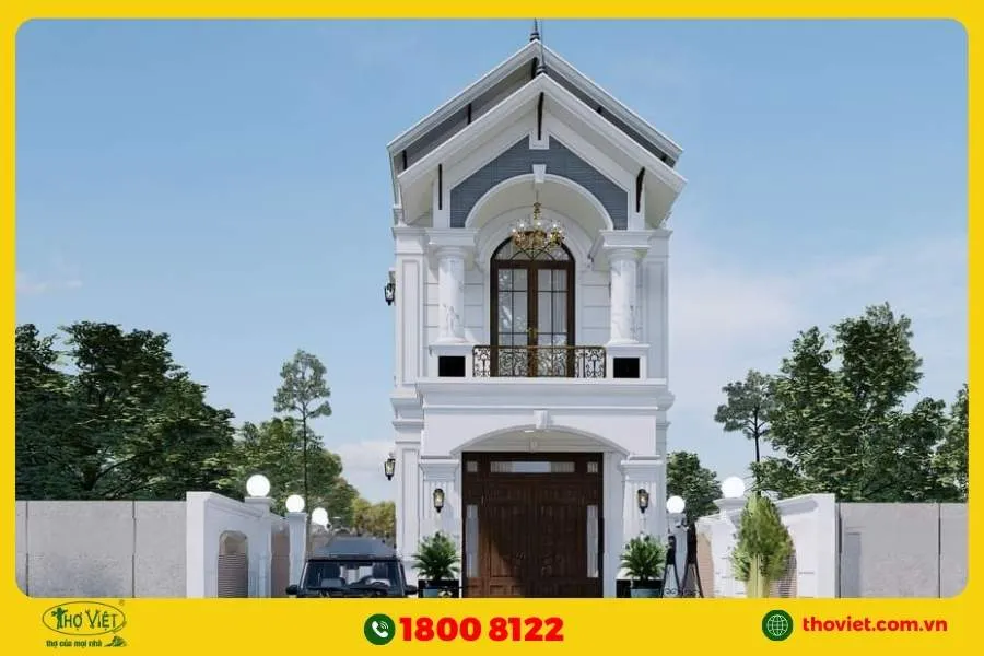 Thiết kế nhà hẹp ngang 3m mái Nhật