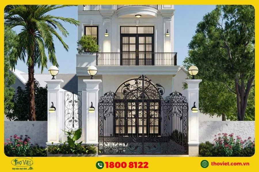 Thiết kế nhà hẹp ngang 3m tân cổ điển