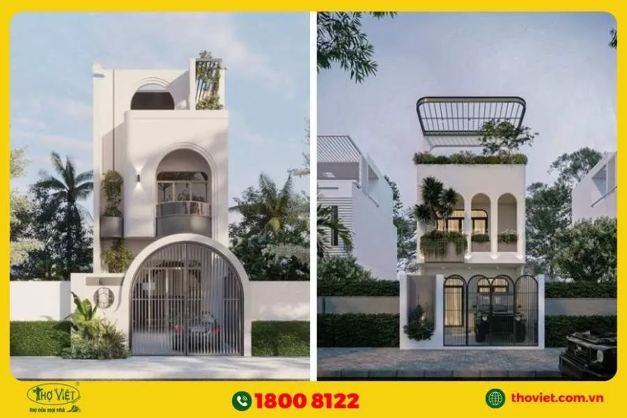 Thiết kế nhà hẹp ngang 3m tầng tum