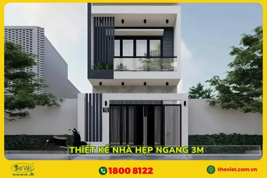 Thiết kế nhà hẹp ngang 3m