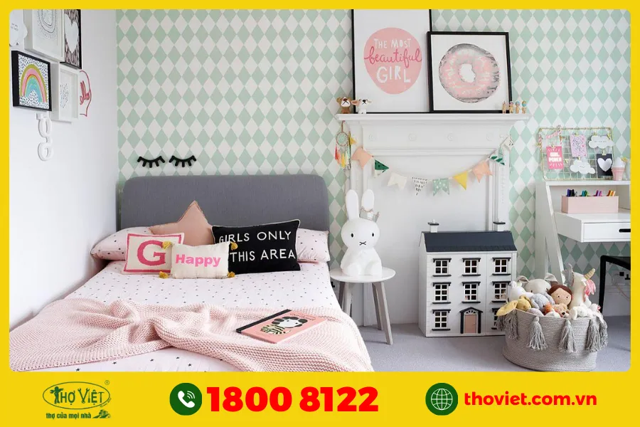 Mẫu phòng ngủ đẹp cho bé gái 15 tuổi số 1