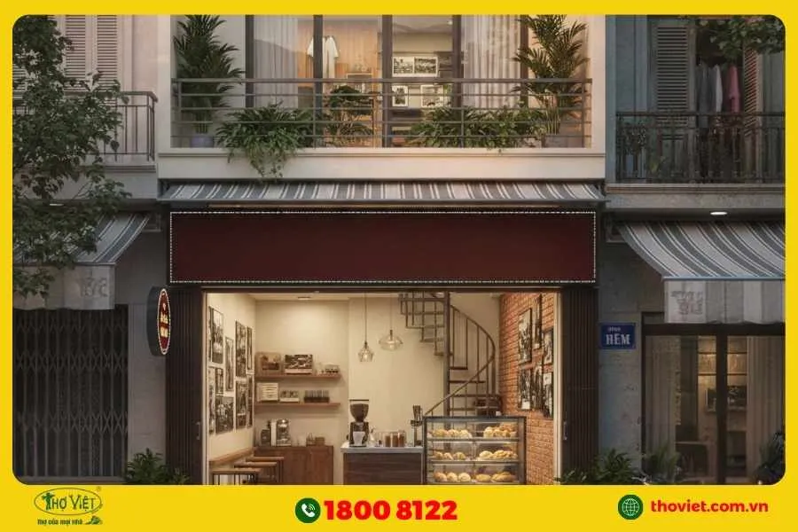 Thiết kế nhà ngang 4m dài 20m kết hợp kinh doanh