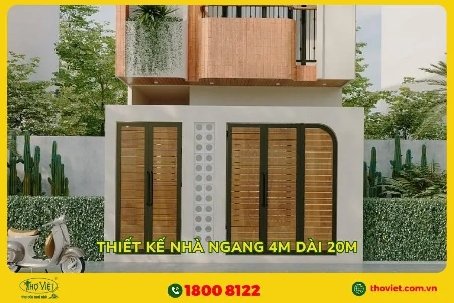 Thiết kế nhà ngang 4m dài 20m