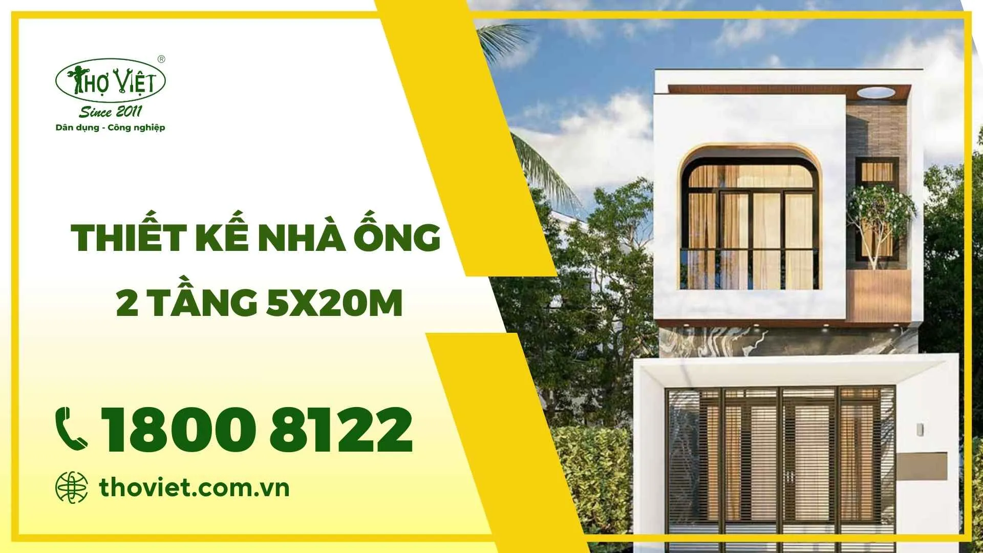 Thiết kế nhà ống 2 tầng 5x20m