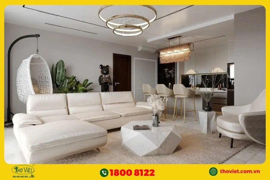 Thiết kế nội thất phòng khách phong cách hiện đại